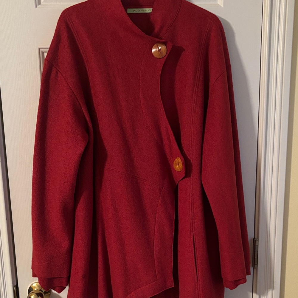 Rust Coat with Wooden Buttons